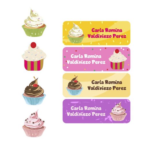 etiqueta para marcar la ropa cupcakes