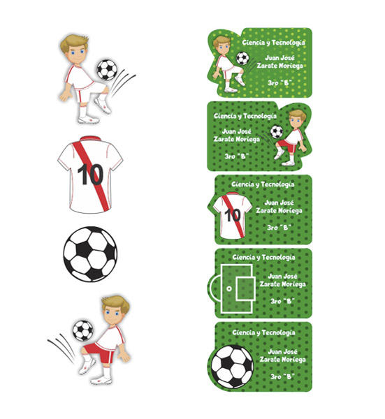 Etiquetas para cuaderno – Football