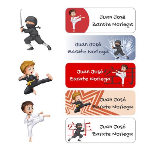 etiqueta para marcar la ropa karate