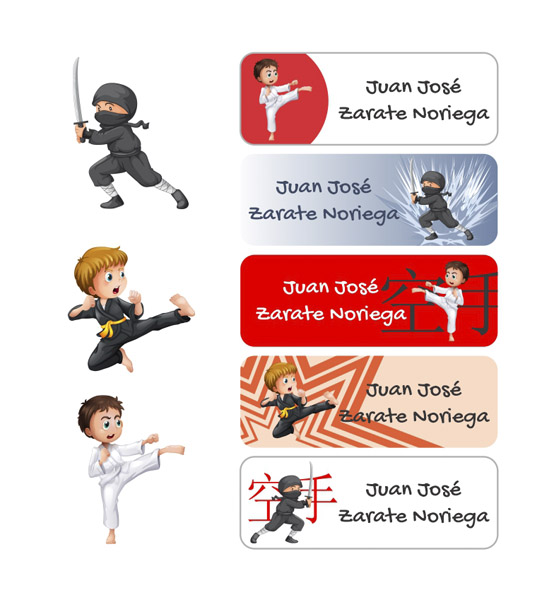 etiqueta para marcar la ropa karate