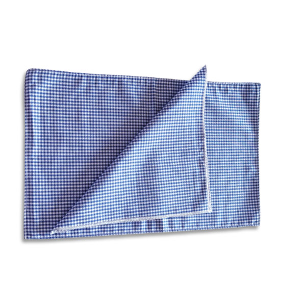 Individuales y servilletas de tela azul