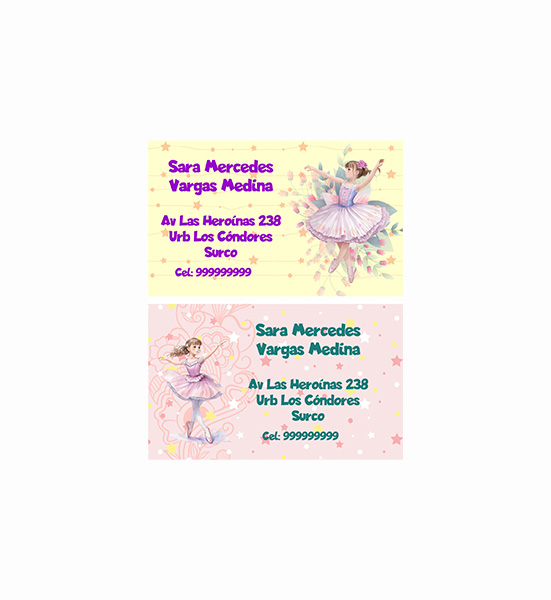 Tarjetas personalizadas – Ballet