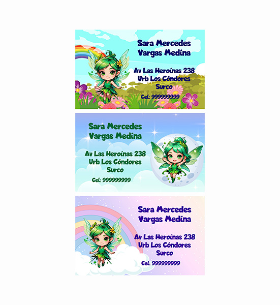 Tarjetas personalizadas – Green fairy