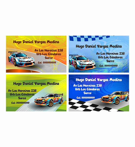 Tarjetas personalizadas – Racing cars