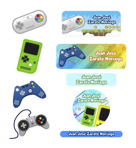 Etiquetas para útiles escolares y tapers - Video Juegos