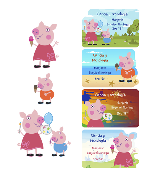 etiquetas cuaderno Little Pigs