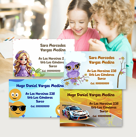 tarjetas personales niños